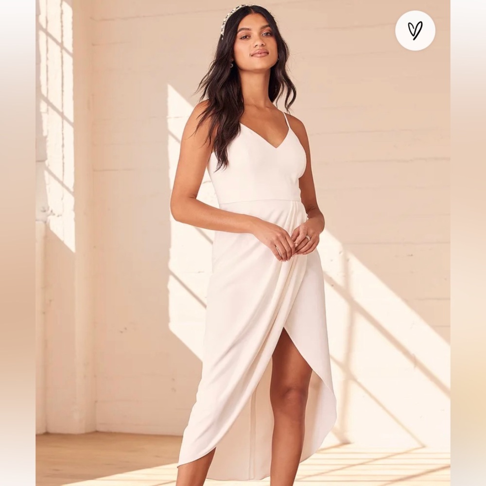 NWT Lulu’s White Reinette Dress for Brides, Bridal Showers & Bachelorettes, sz M